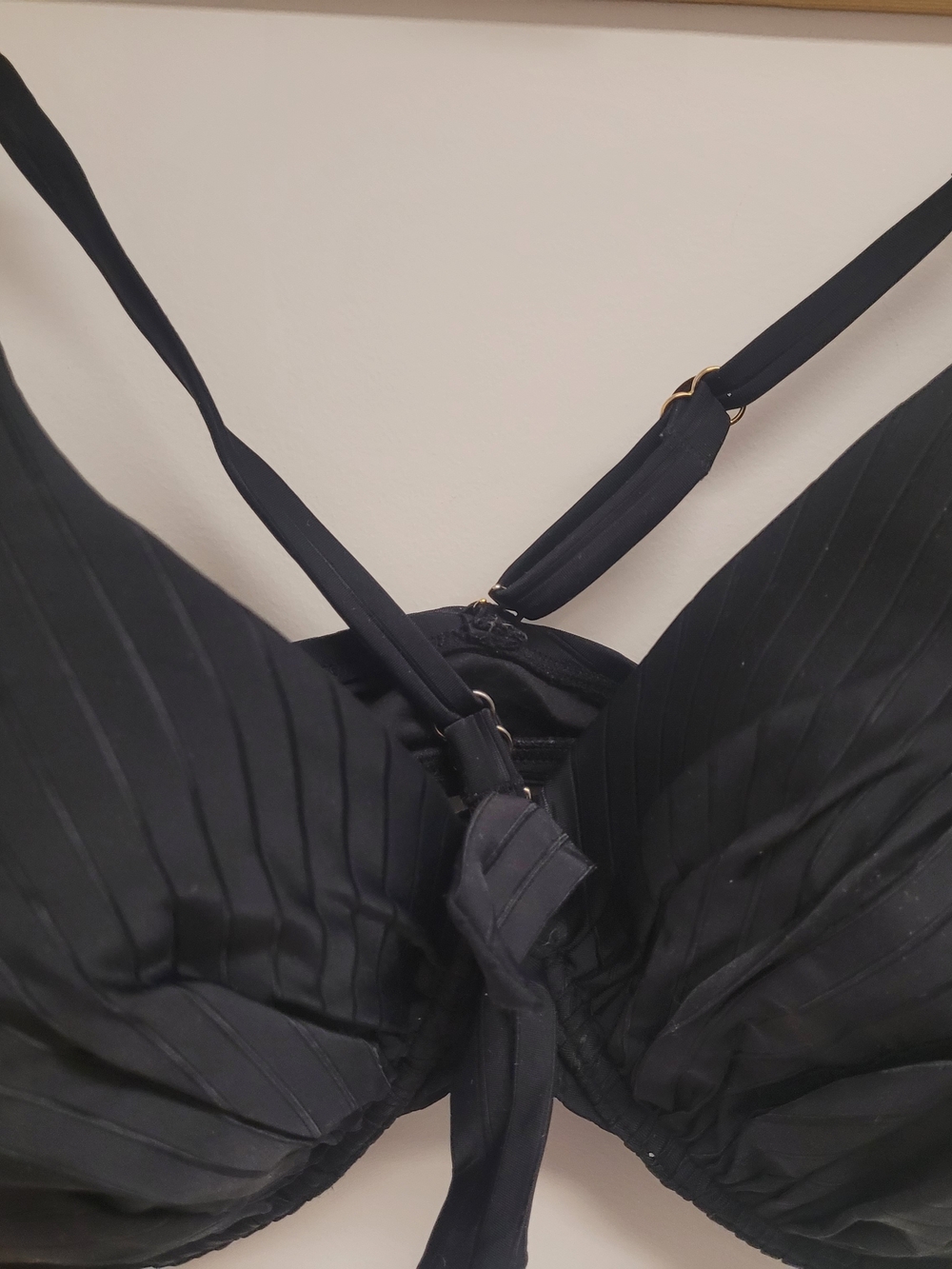 Aqua Black Pleated Swim Top